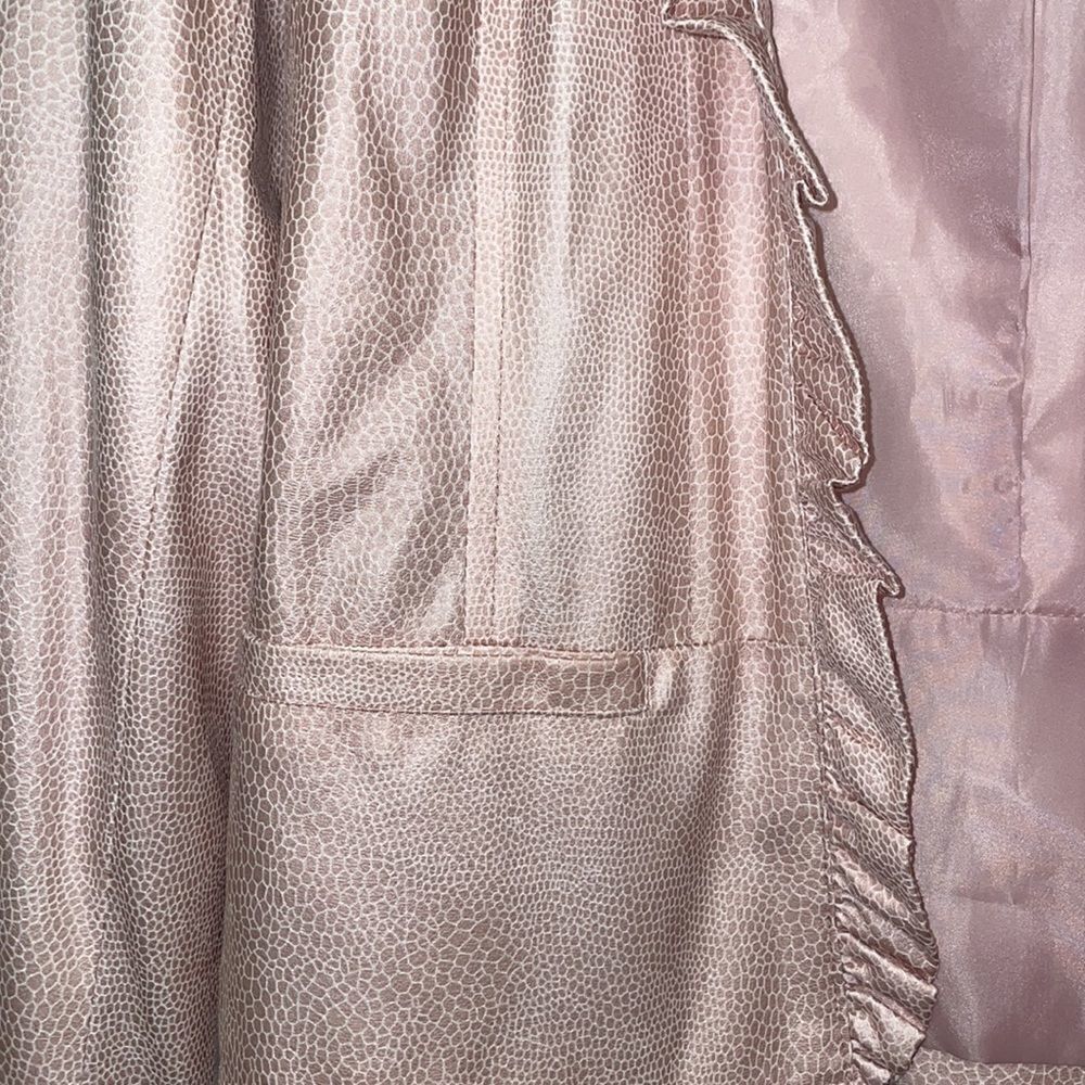 Chico’s light pink Ruffle Front Snakeskin Open Front Jacket - Picture 3 of 7
